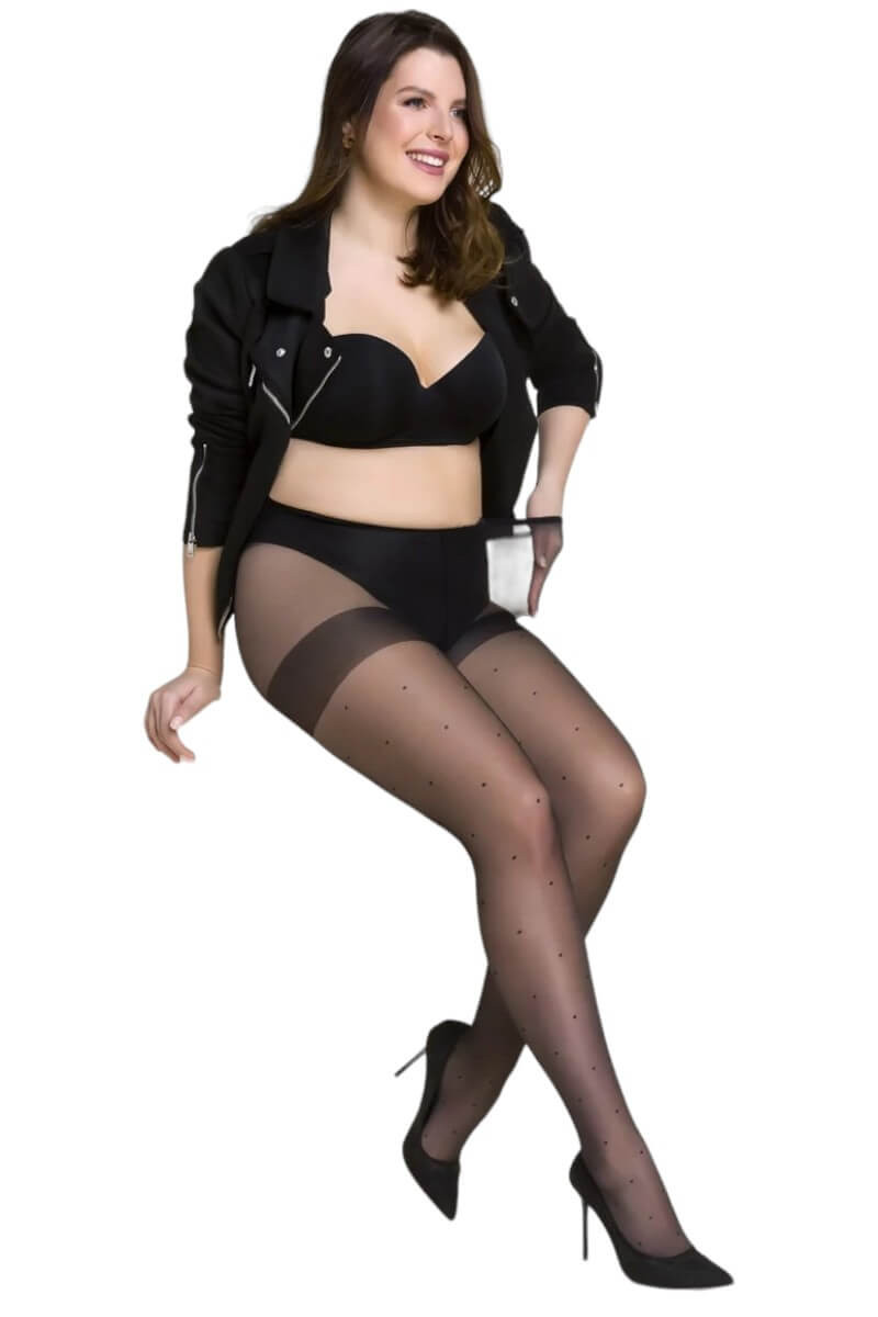 Bodkované pančuchy Xenia plus size Bodkované pančuchy Xenia plus size