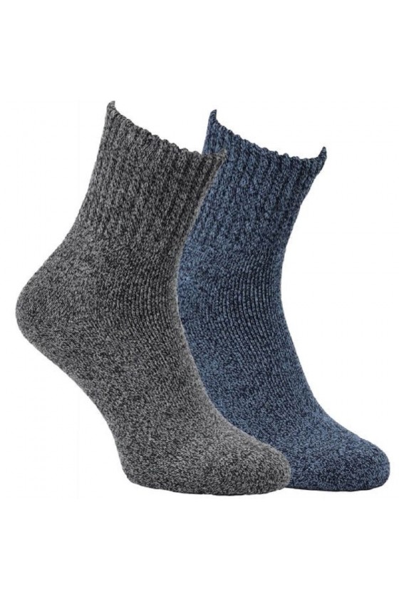 Dámske teplé froté melírované ponožky