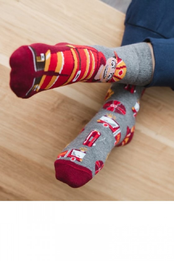 Asymetrické detské ponožky - Požiarnik