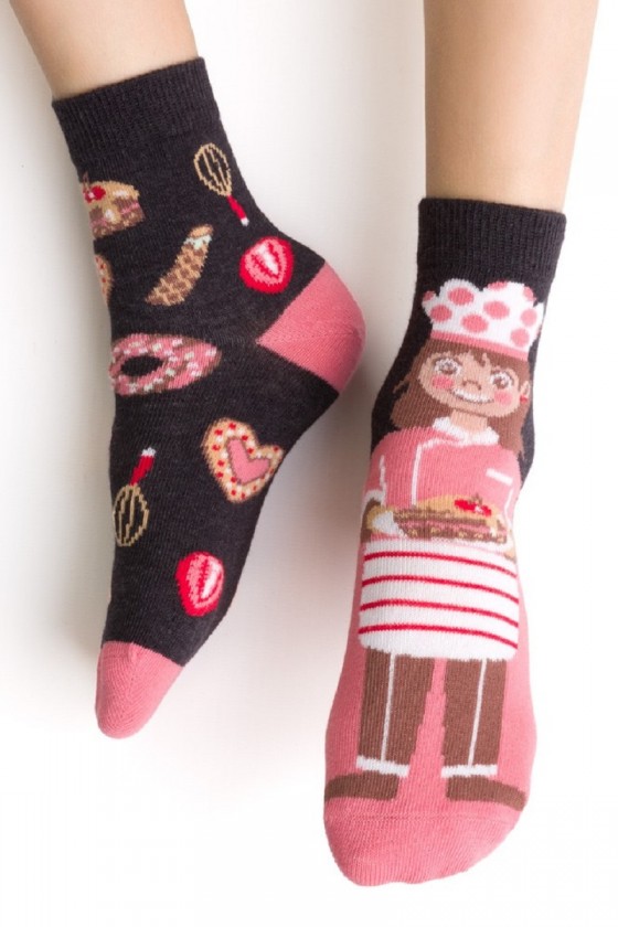 Asymetrické detské ponožky - Cukrárka