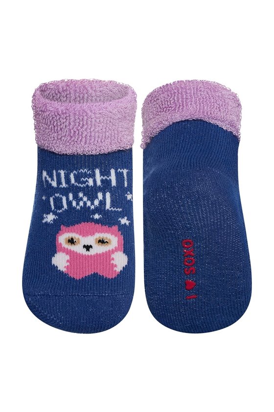 Detské frotté ponožky so sovou