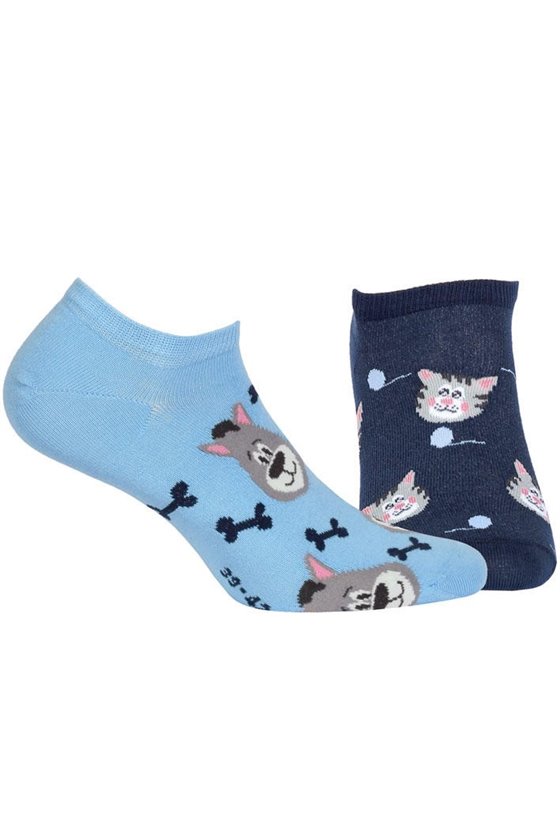 Členkové ponožky funky so vzorom Pes/mačka